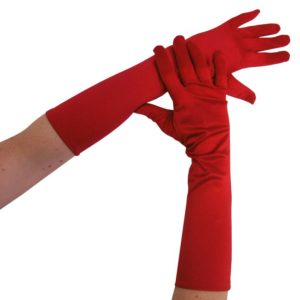 Gants longs - 40 cm - rouge satinÈ - la paire