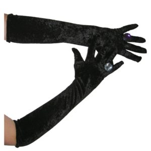 Gants longs - 53 cm - velours noir - la paire