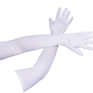 Gants longs - 56 cm - blanc - la paire