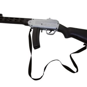Fusil avec chargeur et bandouliËre - plastique noir et gris - 65 cm
