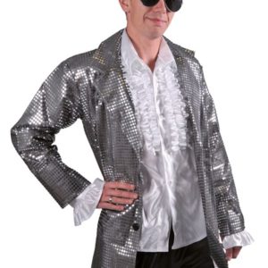 Veste adulte homme sequins - argent - S/M