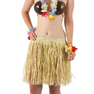 Set hawaÔen multicolore - collier, bandeau + 2 bracelets - fleurs dia 6 cm