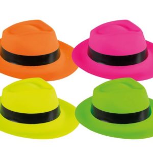 Chapeau plastique Al Capone adulte - 4 couleurs assorties