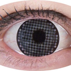 Lentilles de contact fantaisie - grillage noir - la paire - PRIX NET