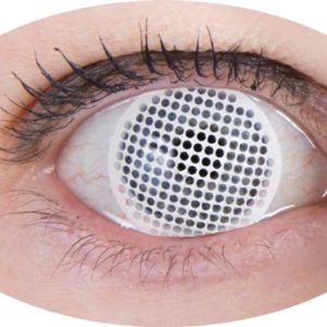 Lentilles de contact fantaisie - grillage blanc - la paire - PRIX NET