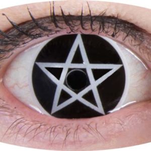 Lentilles de contact fantaisie - croix satanique - la paire - PRIX NET