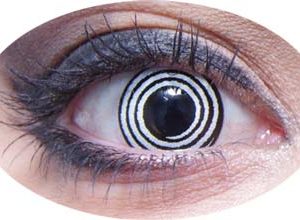 Lentilles de contact fantaisie - spirale - noir et blanc - la paire - PRIX NET