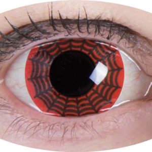 Lentilles de contact fantaisie - toile d'araignÈe - rouge et noir- la paire - PX NET
