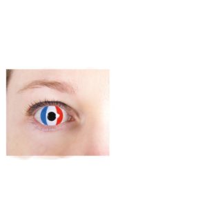Lentilles de contact fantaisie - drapeau franÁais - la paire - PRIX NET
