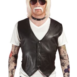 Gilet sans manches - simili cuir noir - taille unique
