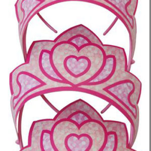 DiadËme en carton - rose ‡ paillettes - Sachet de 4