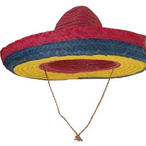 Chapeau paille mexicain tricolore adulte