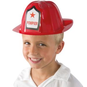 Casque de pompier rouge - enfant - plastique