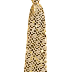 Cravate sequins avec Èlastique - or