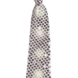 Cravate sequins avec Èlastique lumineuse - argent
