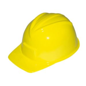 Casque de chantier jaune - adulte - plastique