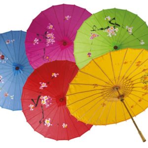 Ombrelle chinoise peinte ‡ la main - couleurs assorties