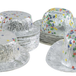 Chapeau cello souple - assortis - argent confettis multi - carton de 50