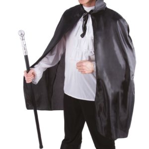 Cape tissu avec capuche - noir - 0.90 m (+ capuche)