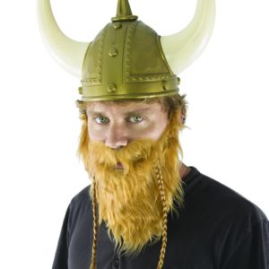 Moustache + barbe viking avec tresses - roux