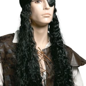 Perruque pirate avec cheveux longs et foulard