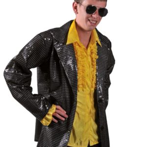 Veste adulte homme sequins - noir - S/M