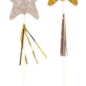 Baguette de fÈe ‡ paillettes - or et argent assorti