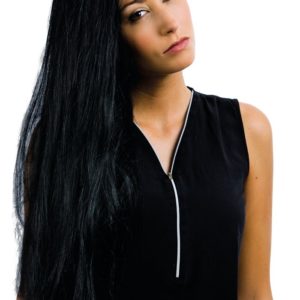 Perruque CINDY - longue raide - 0.60 m - noir