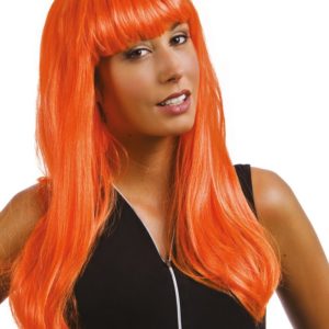 Perruque LOLA - longue raide ‡ frange - orange