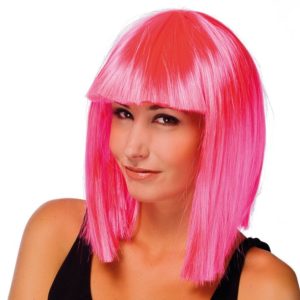 Perruque STAR - carrÈ - rose fluo
