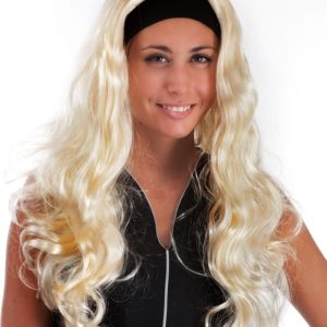 Perruque BARBARA - longue ondulÈe avec bandeau noir - blond