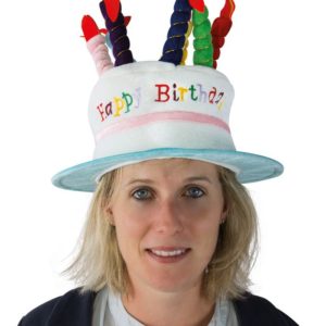 Chapeau velours g‚teau d'anniversaire adulte - musical (piles incluses)