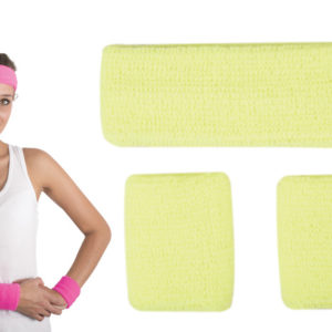 Set bandeau et poignets Èponge - jaune fluo