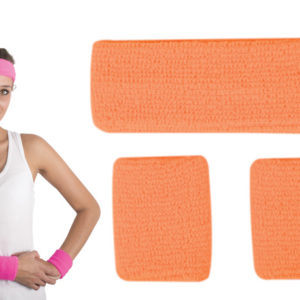 Set bandeau et poignets Èponge - orange fluo