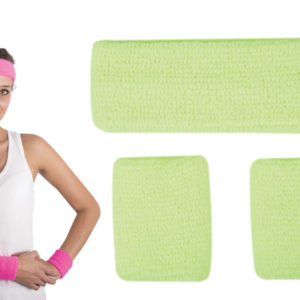 Set bandeau et poignets Èponge - vert fluo