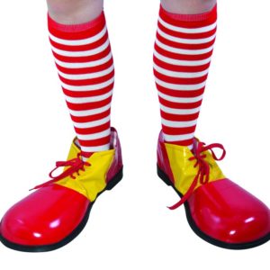 Chaussettes de clown rayÈes - rouge et blanc - la paire