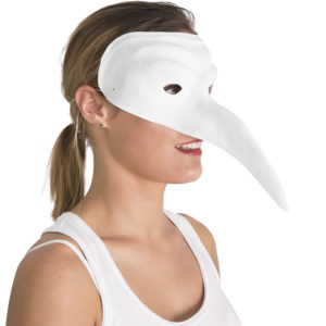 Loup plastique blanc - long nez pointu