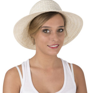 Chapeau paille rond adulte - naturel (clair)