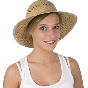 Chapeau paille rond adulte - naturel