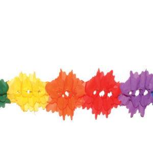 Guirlande papier fleur - multicolore - ignifugÈe - 15 cm x 3 m