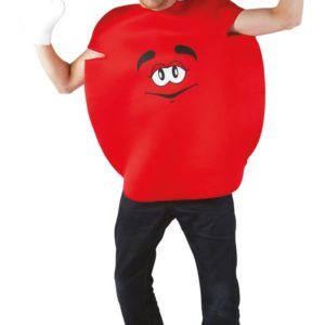 Costume adulte bonbon rond - rouge - taille unique