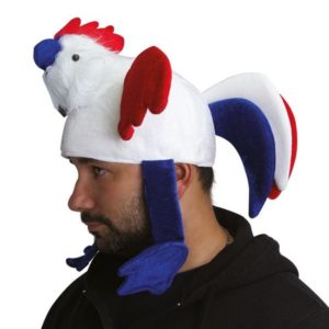Chapeau velours coq adulte - bleu, blanc et rouge
