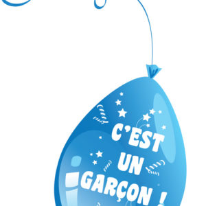 Ballon 10" - sachet de 10 - "c'est un garÁon" - bleu