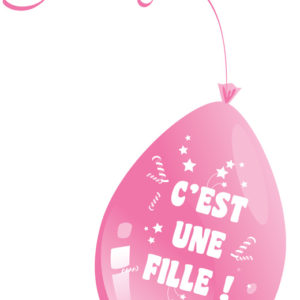 Ballon 10" - sachet de 10 - "c'est un fille" - rose