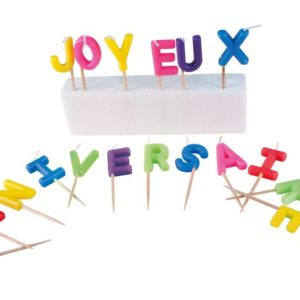 Bougie lettres "joyeux anniversaire"