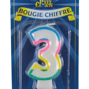 Bougie chiffre arc-en-ciel ‡ paillettes - 3