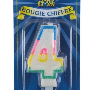 Bougie chiffre arc-en-ciel ‡ paillettes - 4