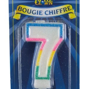 Bougie chiffre arc-en-ciel ‡ paillettes - 7