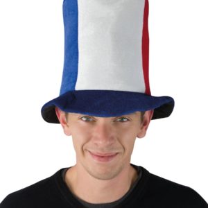 Chapeau velours HDF adulte - bleu, blanc et rouge