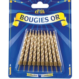 Bougie or avec bobËche - Blister de 10